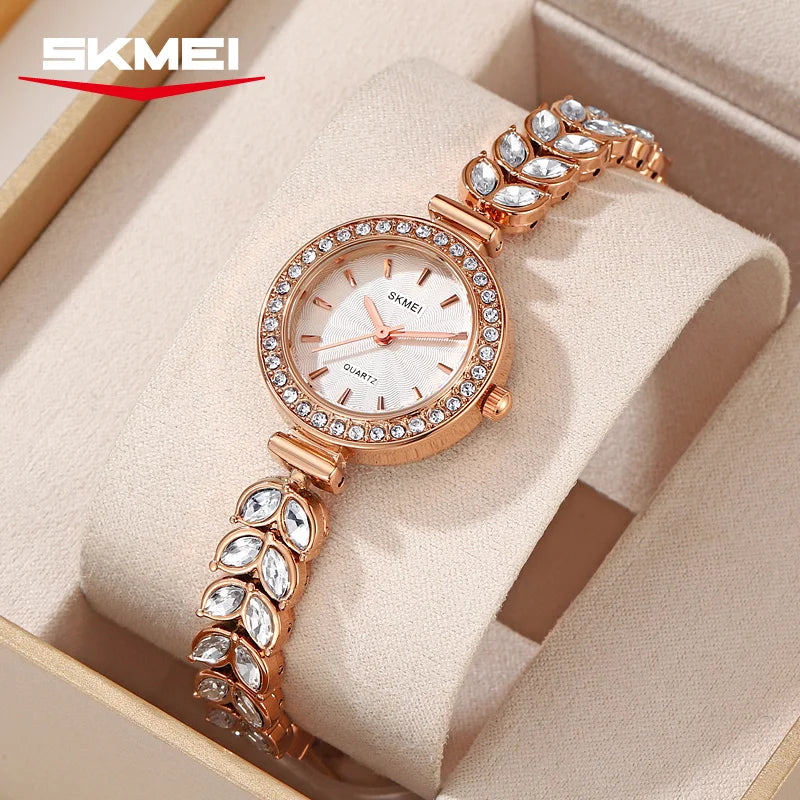 SKMEI 2547 Women's Diamond Quartz Watch – Waterproof Steel Women's Quartz Watch Vue