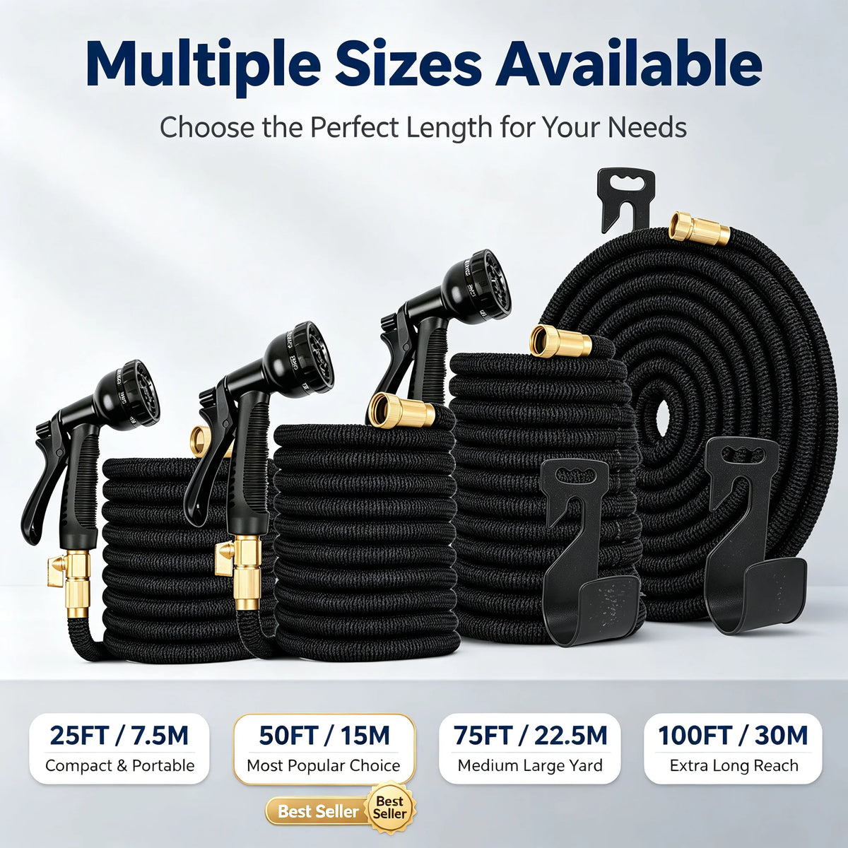 Magic Expandable Garden Hose Auto Retractable Water Pipe High Pressure Flexible for Car Washing Plant Watering Outdoor Cleaning Vue