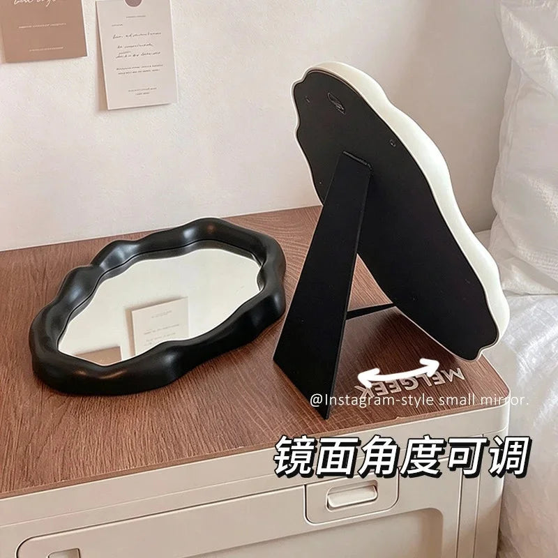 Cloud Shaped Makeup Mirror Portable Desktop HD Vanity Mirror For Women Teens Students Bedroom Dressing Table Dorm Birthday Gift Vue