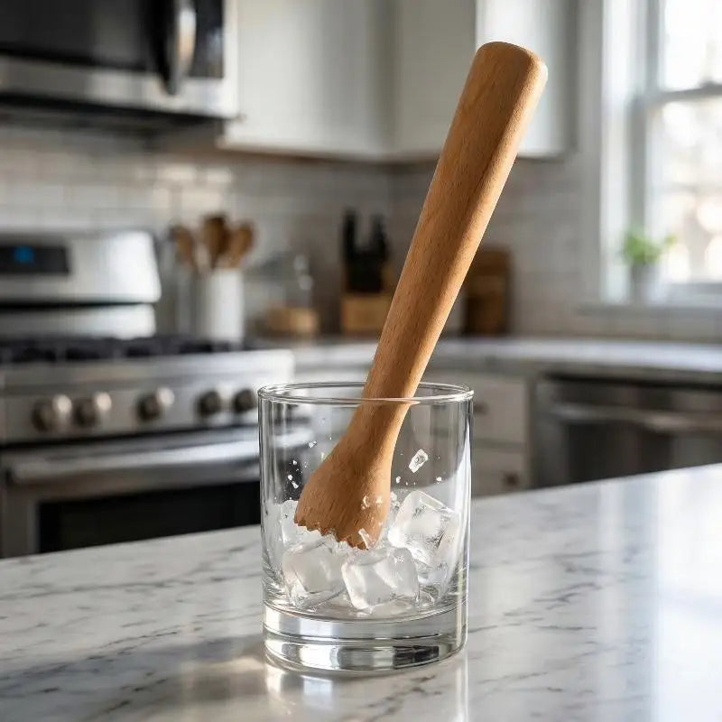 Wood Drink Muddler Heavy Duty Wooden Crusher Perfect for Bartenders Mixing Mojitos Fruit Ice at Home Bar Vue