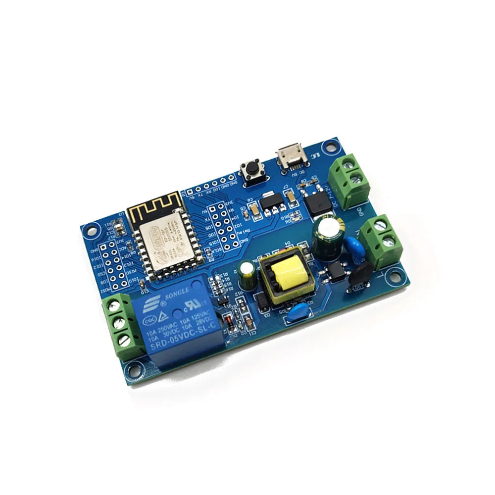 ESP8266 WIFI Wireless Relay Module ESP-12F AC90-250V/DC7-12V/USB5V Power Supply Development Board Remote Control Smart Home Vue