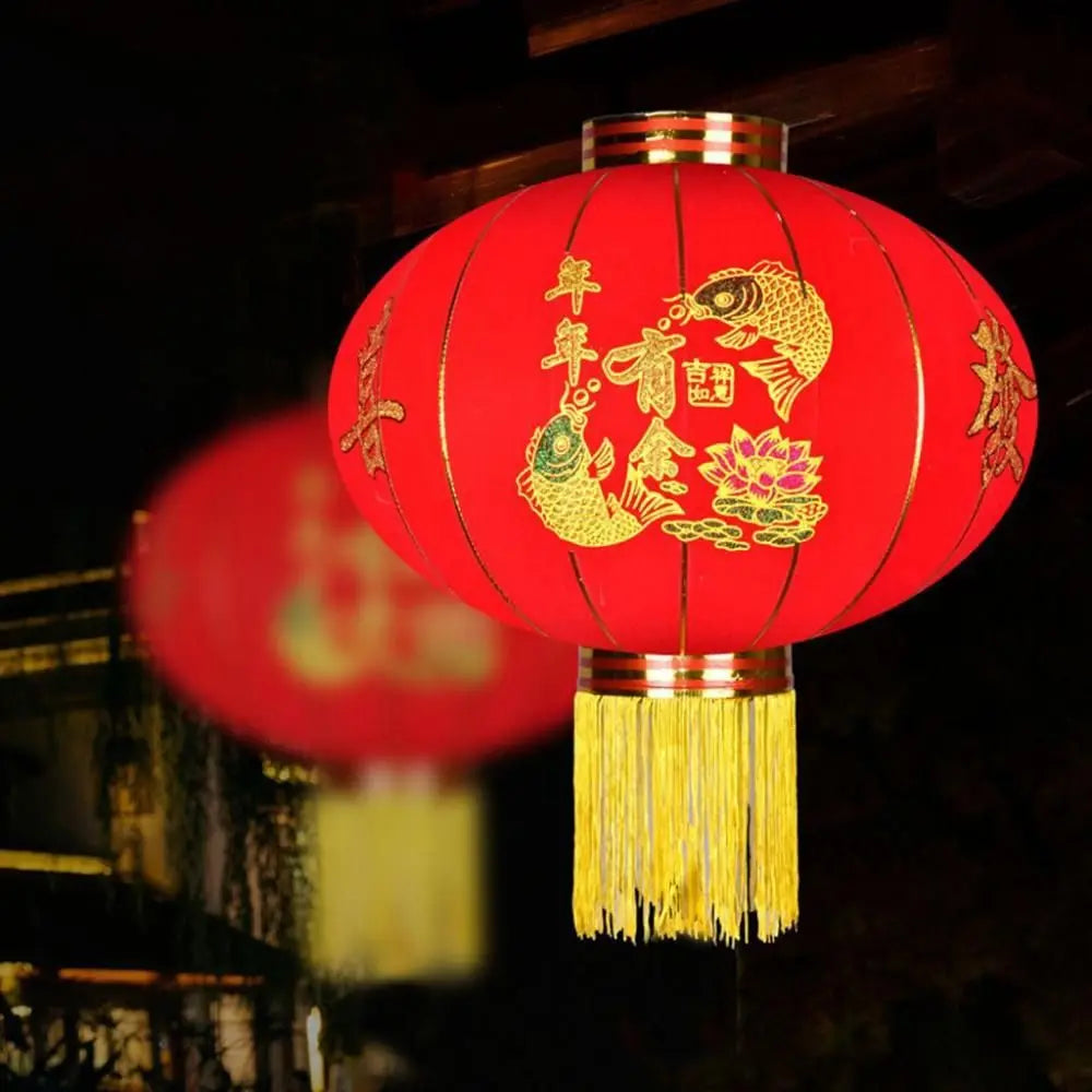 Merry for Yard,Gate Flocking Cloth Chinese Style Spring Festival Decor Spring Festival Props Festival Lantern New Year Ornament Vue