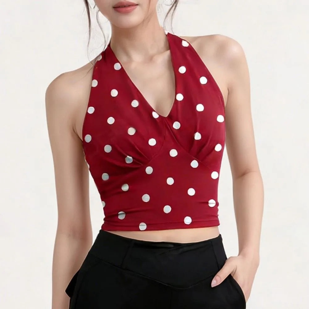 Y2K V-Neck Yoga Vest Backless Fixed Pad Sports Bra Breathable Slim Fit Push-Up Tank Top Daily Street Vue