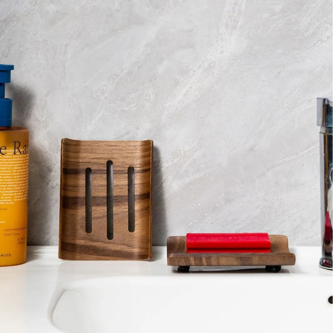 1/2pcs walnut wood Soap Box,Bathroom Soap Box, Bathroom Soap Holder, Soap Storage Rack Bathroom Washroom Tools Vue