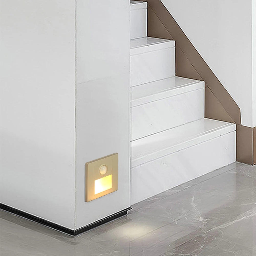 PIR Motion Sensor LED Step Wall Light – Recessed Stair Lamp Motion Sensor Wall Light Vue