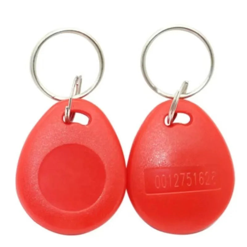 100Pcs colors RFID ID 125KHz EM4100 TK4100 Waterproof EM Key Ring Tag Keychain Unrepeatable Read-Only Keyfobs Card Fast Shipping Vue NO.8 100pcs Red