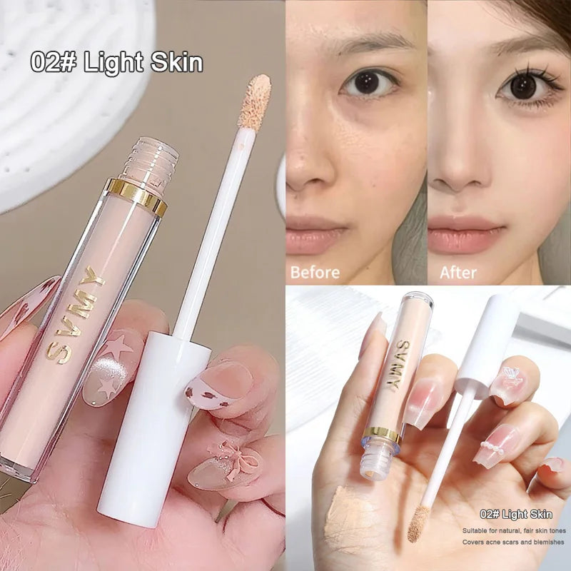 4 Colors Silky Concealer Foundation Cream Cover Acne Marks Spots Dark Eye Circles Face Brightening Skin Whitening Concealer Vue 02 Light Skin 2g