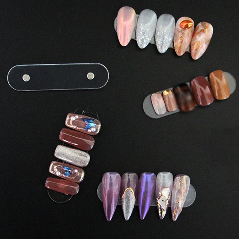 vvocci 10/20/30pcs Display False Magnet Transparent Nail Tips Stand With Practice Acrylic Gel Polish Holder Strip Manicure Tool Vue