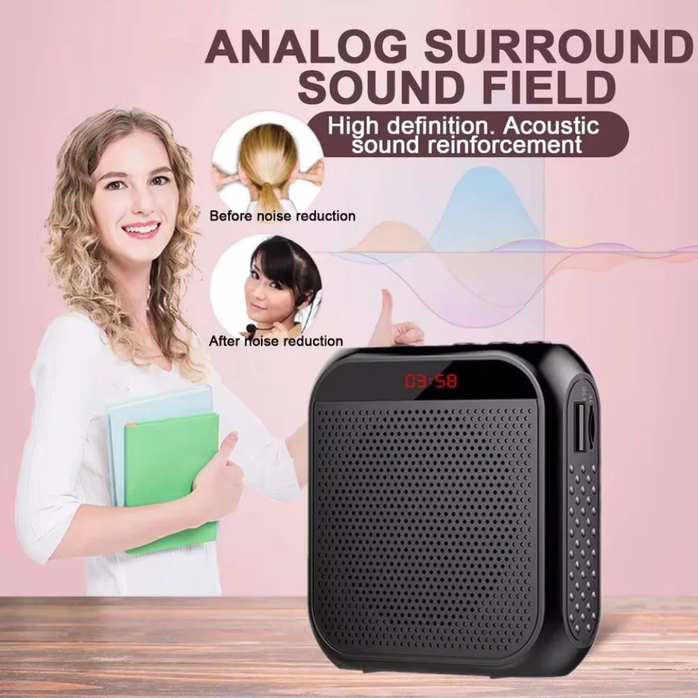 Portable Voice Amplifier Megaphone Mini Audio Speaker With Microphone Rechargeable Ultralight Loudspeaker For Teachers Vue