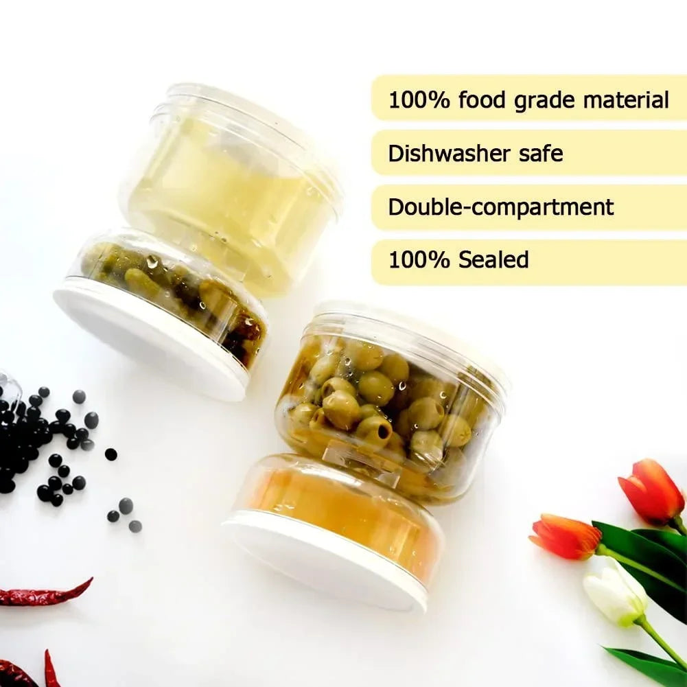 Sealed Jar for Pickle Home Wet and Dry Separation Pickle Jar with Flip Container and Strainer Hourglass Design Olives Container Vue