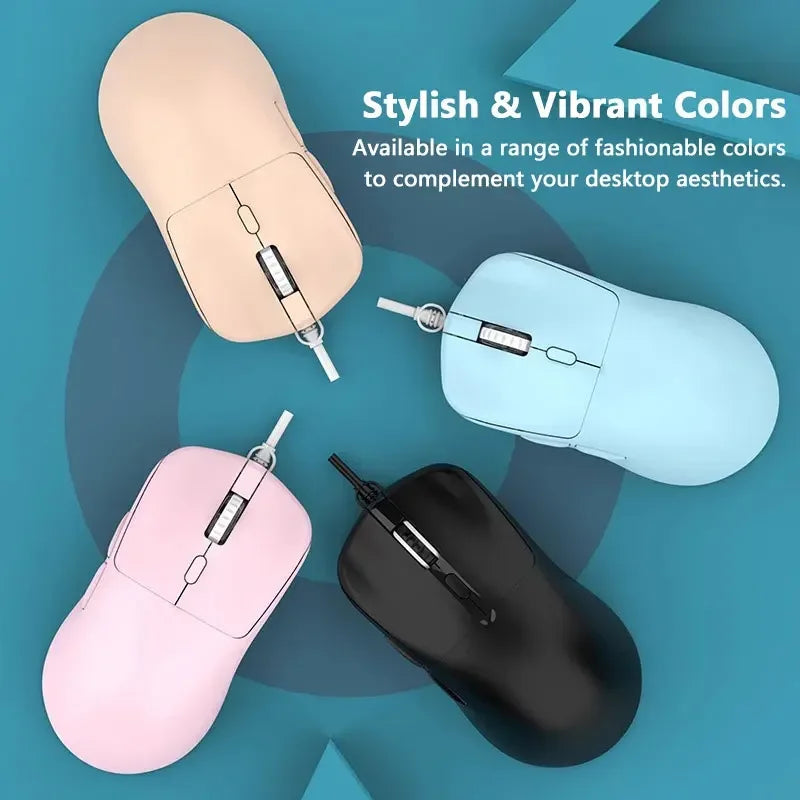 Lenovo Wired Mouse 6-Button Ergonomic USB Mouse with Adjustable DPI Plug-and-Play Wired Optical Gaming Office Mice PC Laptop Vue