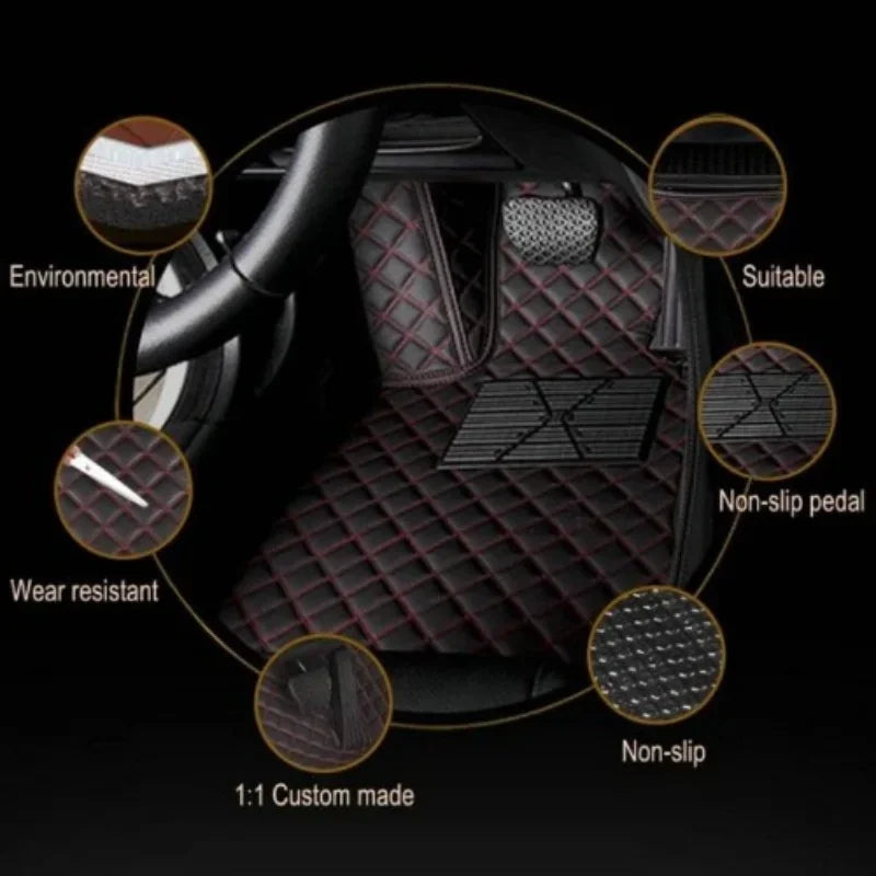 Custom car floor mat For Jaguar I-PACE XE XJ XJL XK 2000-2019 Foot Pads accessories full coverage carpet carplay Interior para Vue