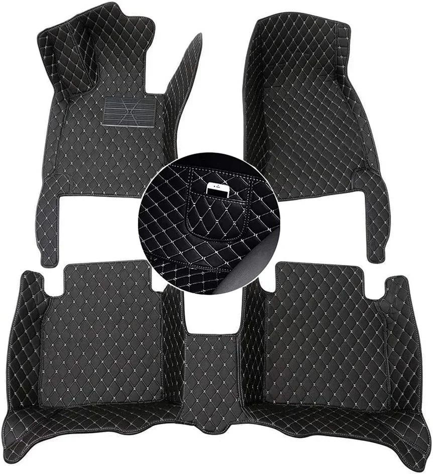 5D leather waterproof Custom Car Floor Mats For BMW I3(I01) I4(G26) I8(I12) Auto Carpets Foot Coche liners Vue Convertible G14 A-black white