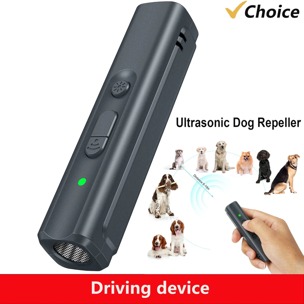 Ultrasonic Dog Repeller USB Rechargeable Dog Drive Device Portable Dog Trainer Anti Barking Device with LED Indicator Lanyard Vue