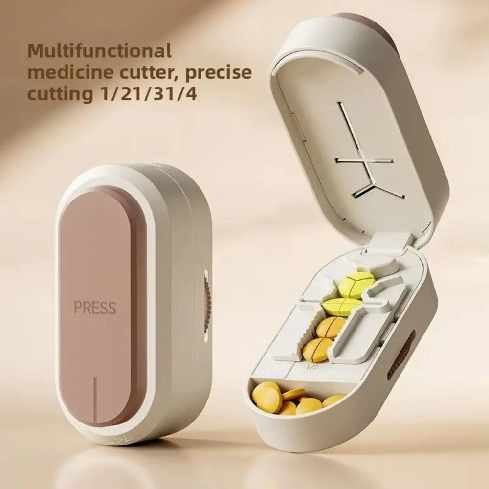 Adjustable Design Portable Pill Cutter Dustproof Sliding Adjust Tablet Divider Precise Cutting with Cleaning Bush Vue