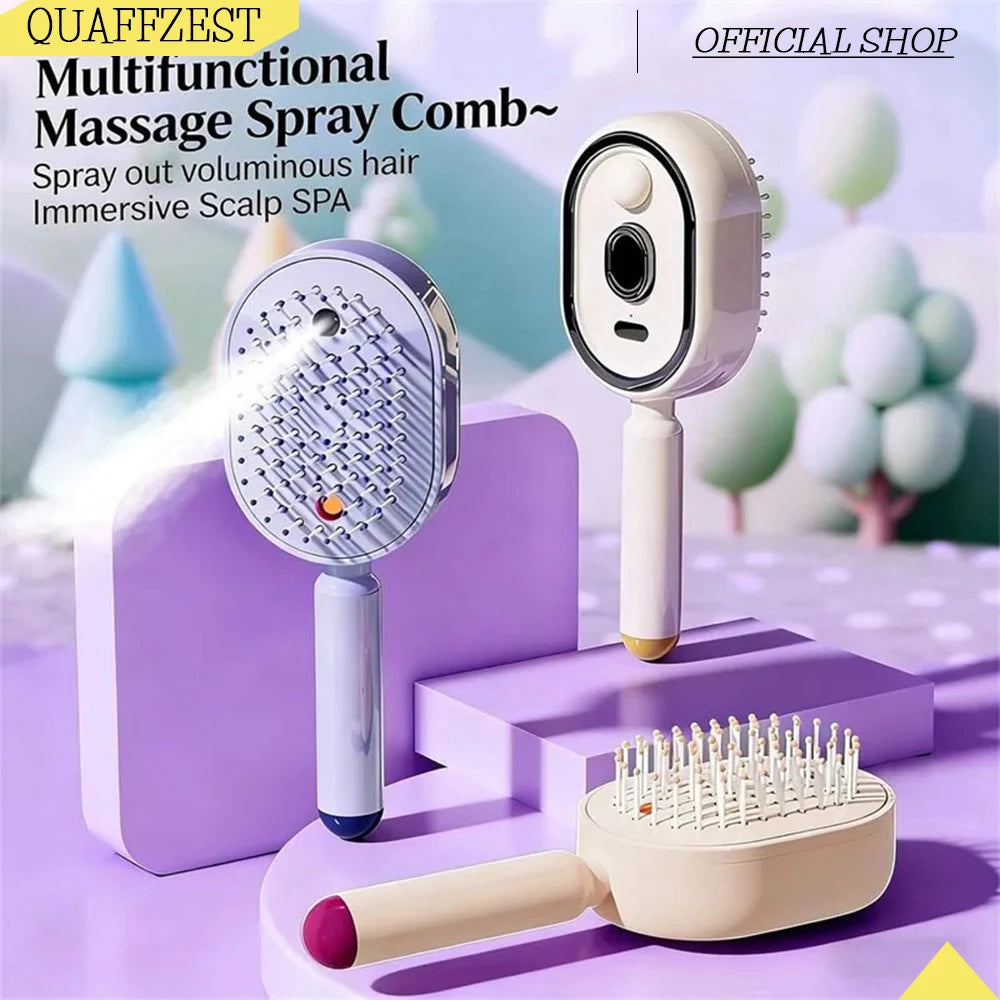 Electric Hair Care Spray Massage Comb Anti-static Self-cleaning Spray Airbag Combs Hair Oil Applicator Vue