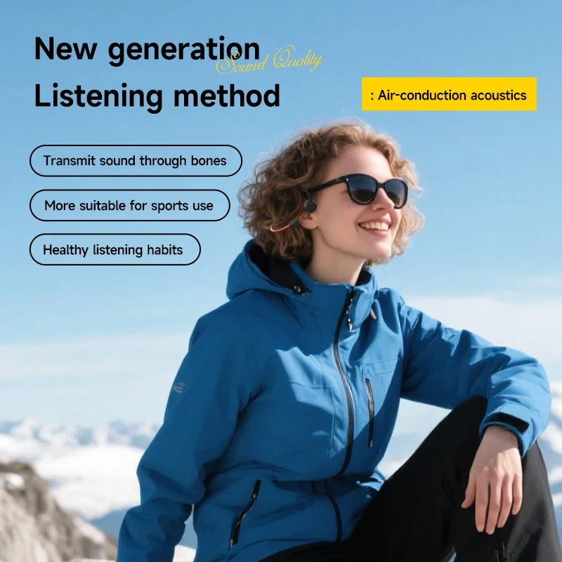 Bone Conduction Bluetooth Earbuds IPX8 Running Sports Waterproof Over-Ear Style Long Battery Life Low Noise With Mic Vue
