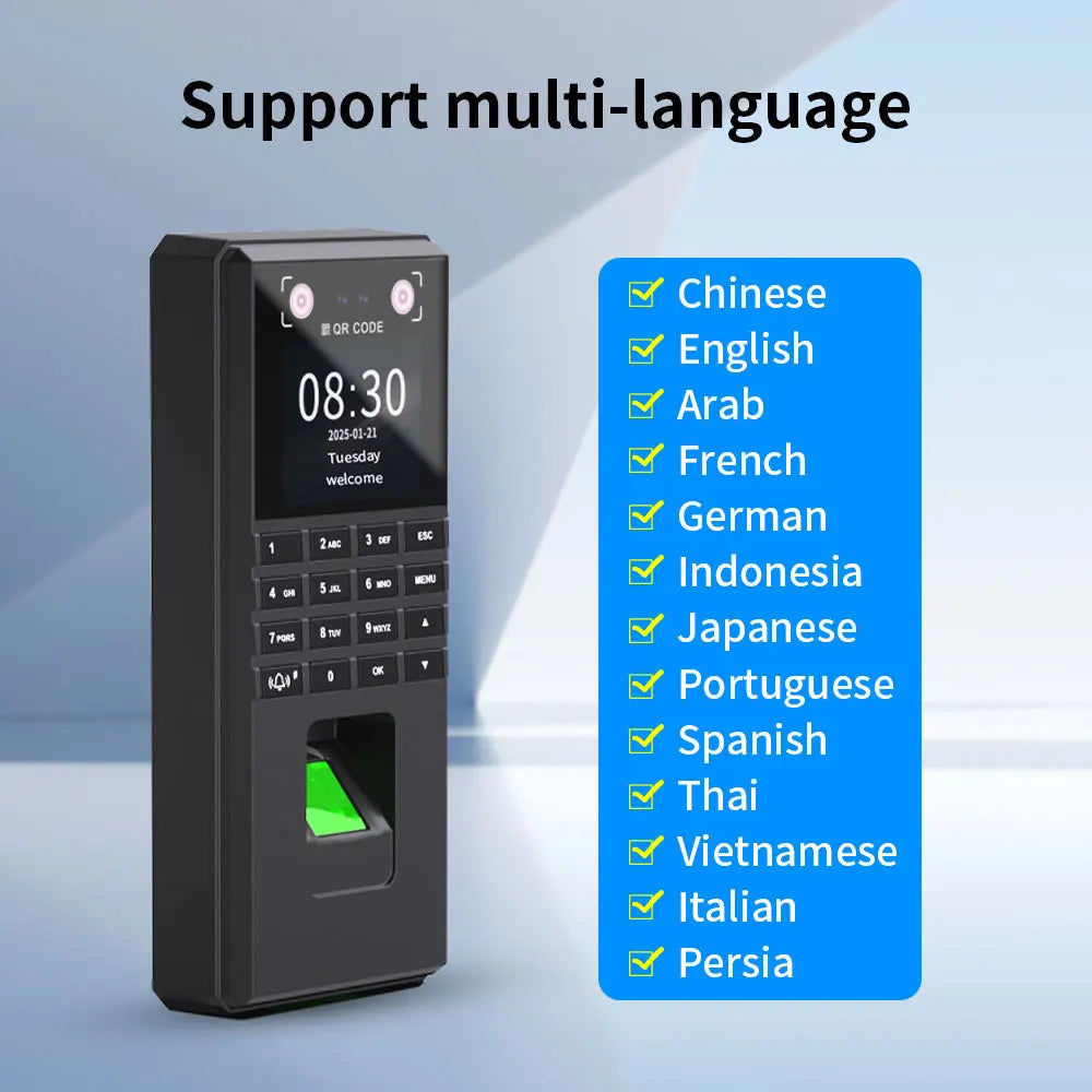 Bluetooth Palmar Vein New Design Attendance For APP Management Office Building USB export record 3000 Fingerprint Password Vue