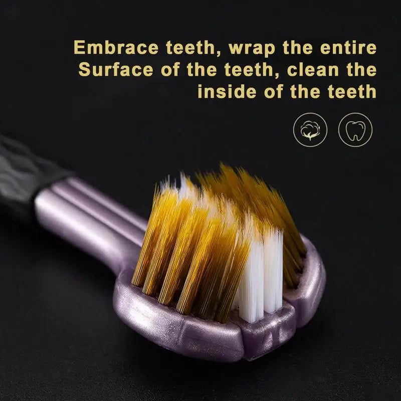 1pc 3D Stereo Toothbrush Ergonomic Handle Special Needs Three-Sided Toothbrush Ultra Soft Bristle eeth Brush for Oral Health Vue