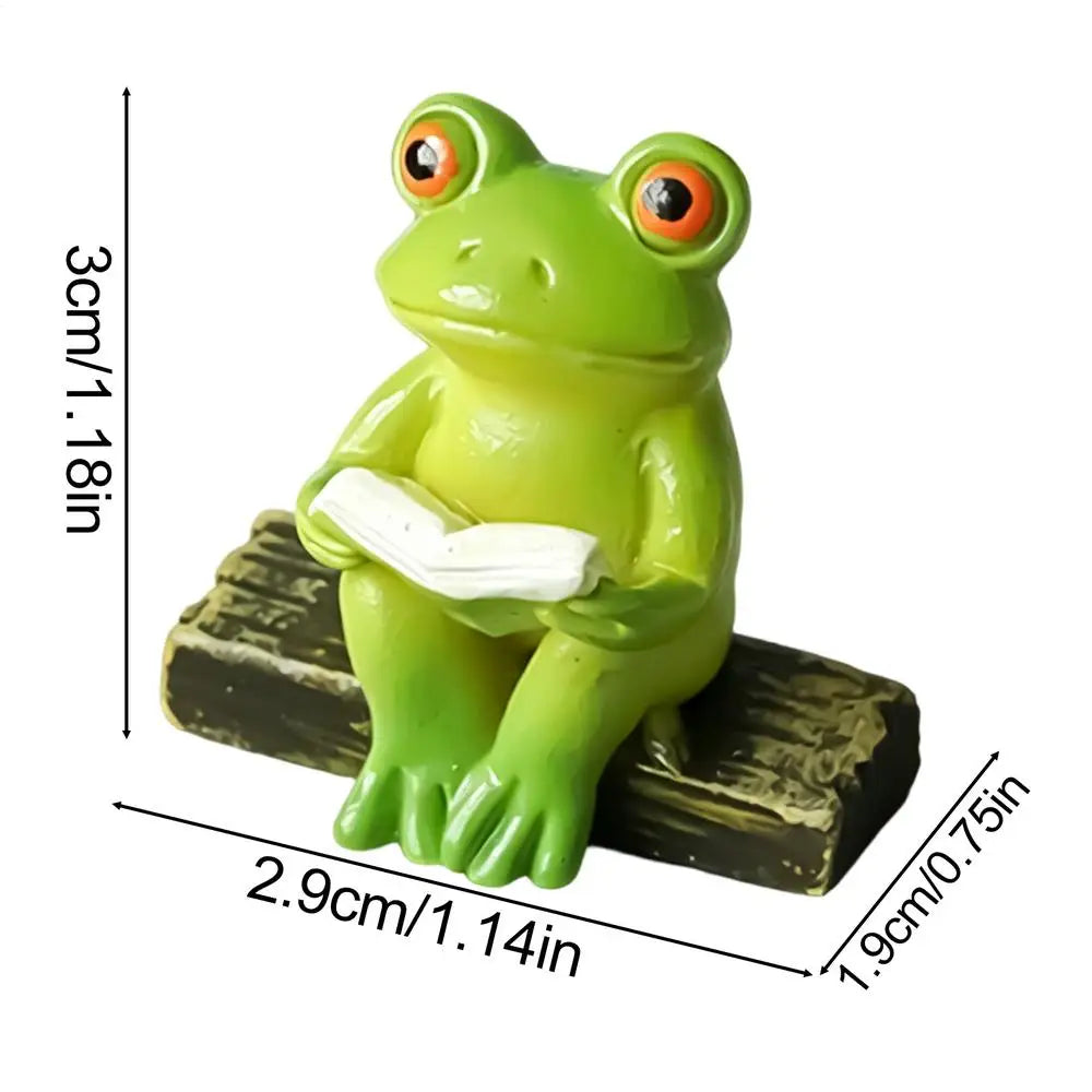 Cute Waterproof Mini Animals Miniature Figures Aquarium Ornaments for Turtle Reptile Tank Shrimp Axolotl Snake Gecko Frog Pet Vue Green