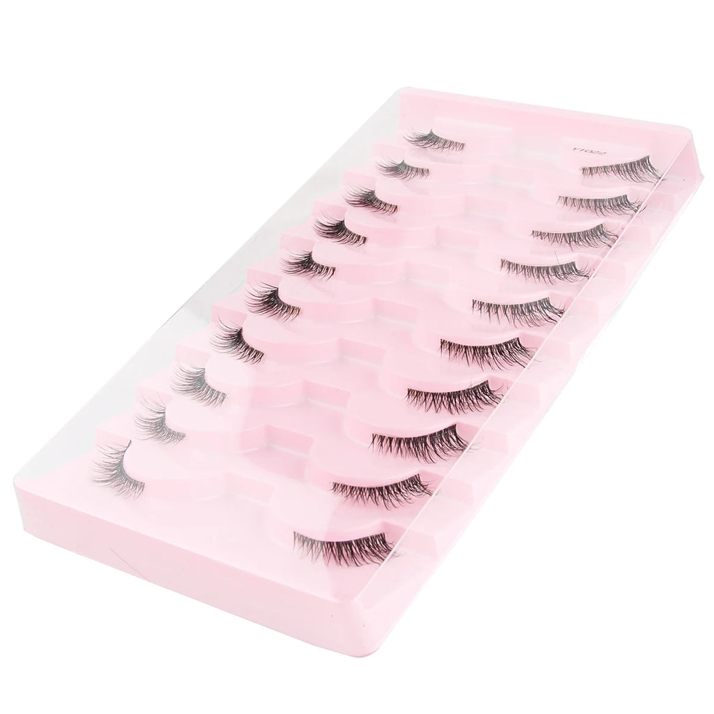 5/10 Pairs Cat Eye Lashes Natural Look Invisible Band Eyeash Fluffy Soft Half Fake Eyelashes Natural Half Lashes Faux Cils Makeu Vue