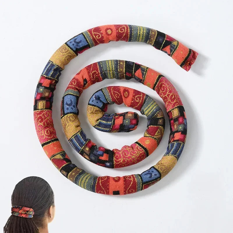 6 Boho Hair Accessories Bendable Hair Bands Ethnic Style Hair Ropes Horsetail Headband Colorful Dreadlocks Long Ponytail Hairpin Vue Red