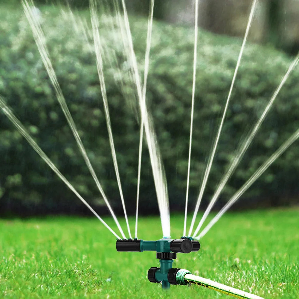 360 Degree Rotating Sprinkler with Three-arm Sprayer and Plastic Ground Plug Irrigation Sprinkler with Adjustable Nozzle Automat Vue