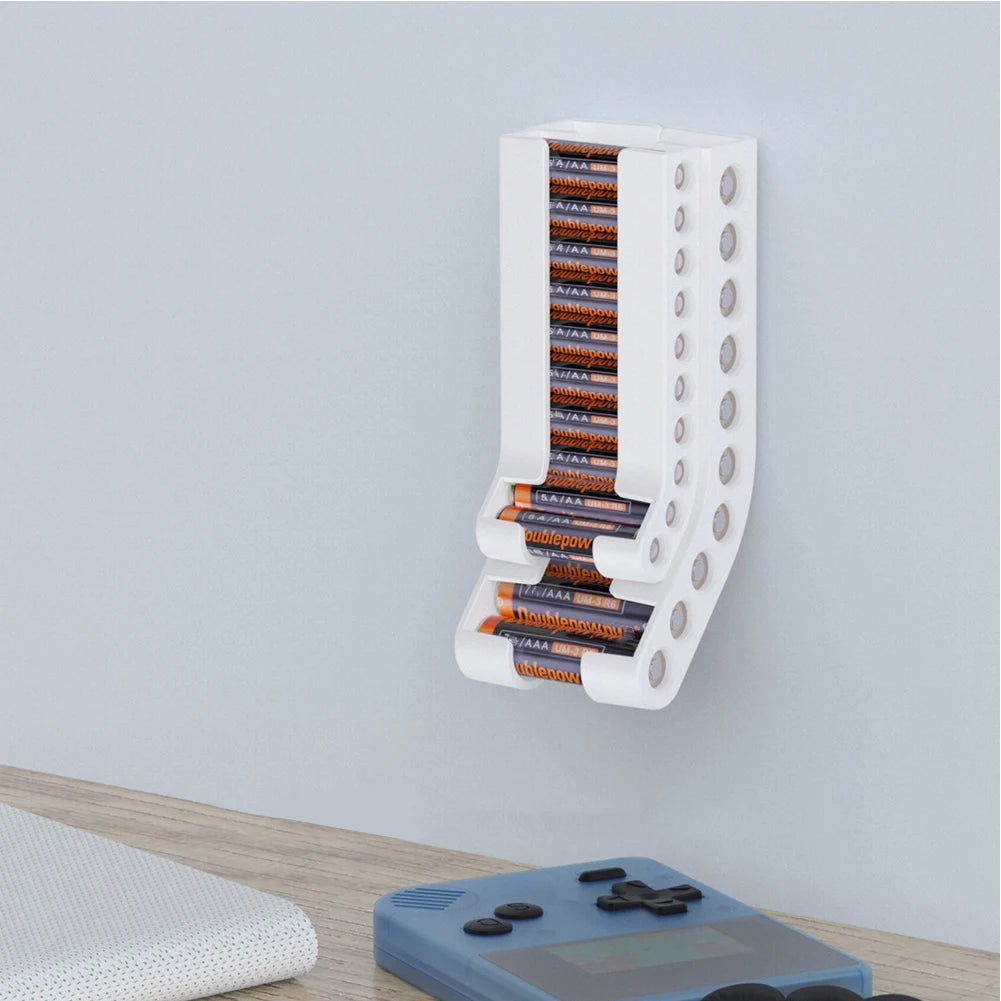 Wall Mount AA & AAA Battery Organizer – Holds 20 Batteries Battery Storage Organizer Vue