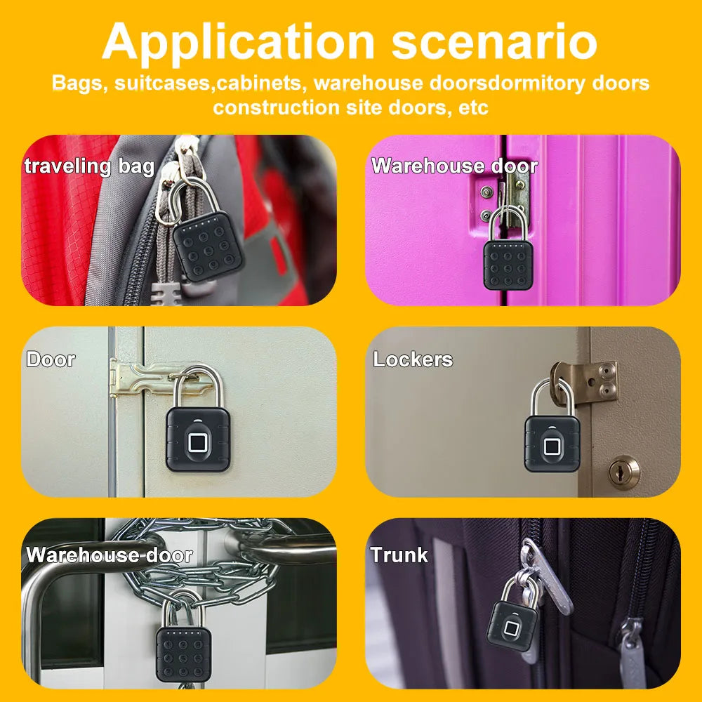 Support Tuya App Fingerprint Padlock, Waterproof Cabinet, Storage Cabinet, Charging Keyless Electronic Lock Vue