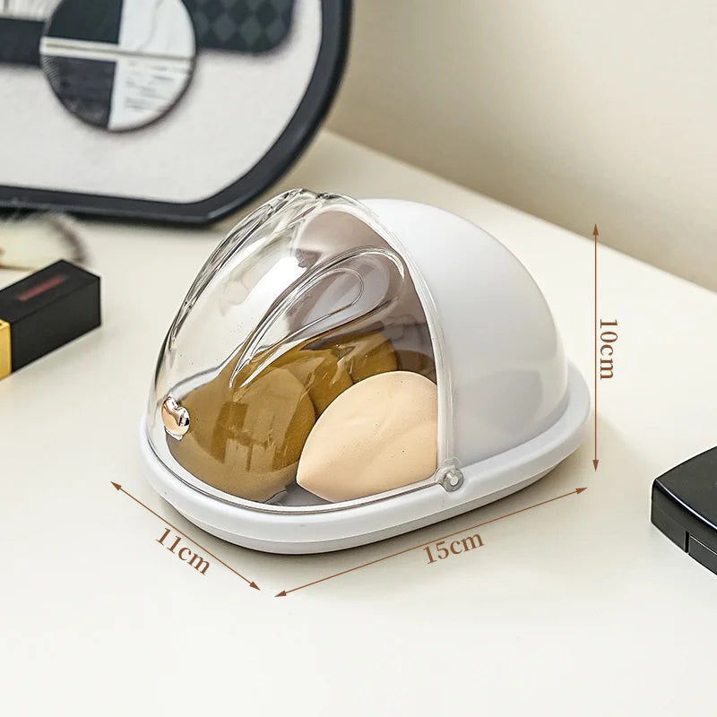 Makeup Sponge Holder Dustproof Cosmetic Egg Storage Box Powder Sponge Storage Box Make Up Blender Case Cosmetic Puff Holder Vue