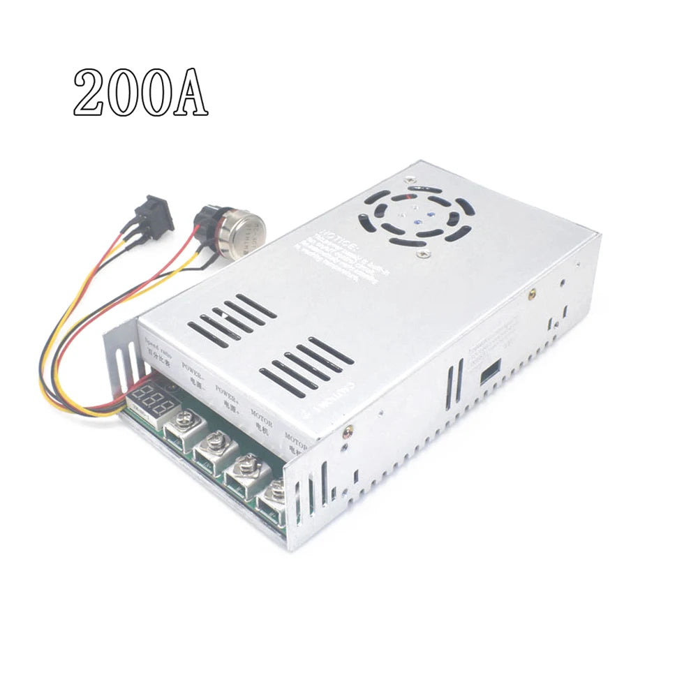 DC12-48V Motor Speed Controller Forward and Reverse 0-100% Motor Speed Adjustable Regulator 200A DC Brush Motor Speed Governor Vue