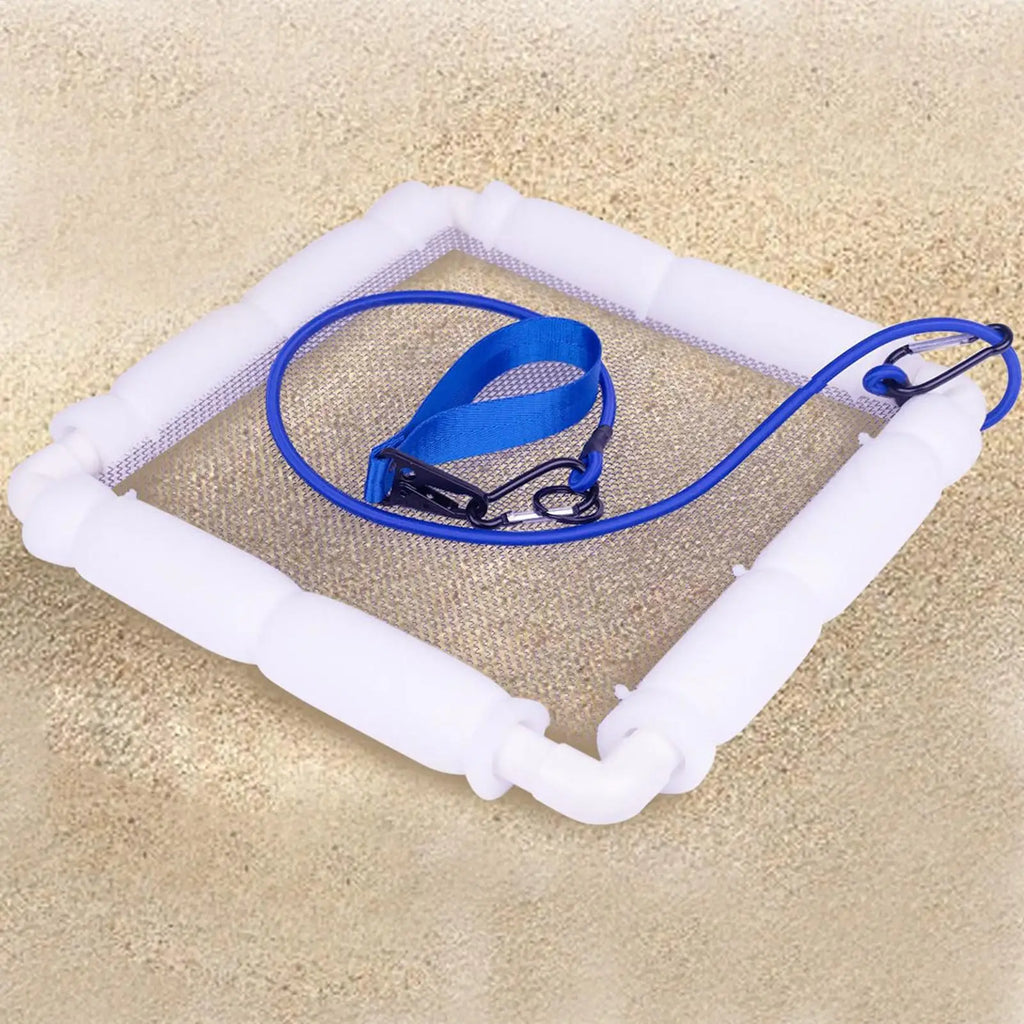 Floating Shark Tooth Sifter Strainer Tool with Wrist Strap for Beach Sand Garden Sea Shore River Lake Stream Park Playground Vue
