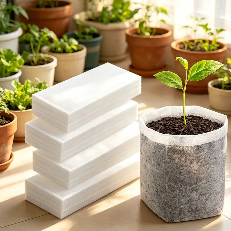 100-1000PCS Eco Friendly Seedling Bags Degradable Flat Mouth Planting Grow Bags for Vegetable Flower Tree Home Garden Nursery Vue