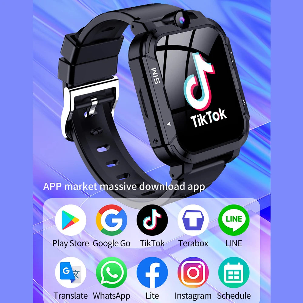 Children Smart Watch 4G GPS WiFi Location Tracker Video Call Voice Monitor SOS Alert Kids Smartwatch Boy Girl Birthday Gift Vue