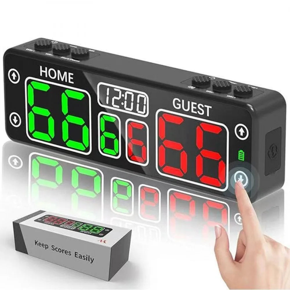 Portable LED Digital Scoreboard with Countdown Timer Rechargeable Scoreboard Electronic Touch Type Scoreboard Sports Competition Vue