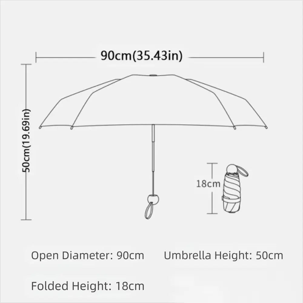 UV Protection Mini Sun Umbrella Manual Open Protable Capsule Ultra Vue