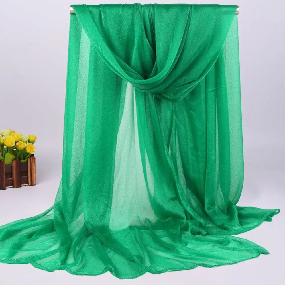 Summer Lightweight Silk Scarf Soft Anti-UV Shawls Breathable Pashmina