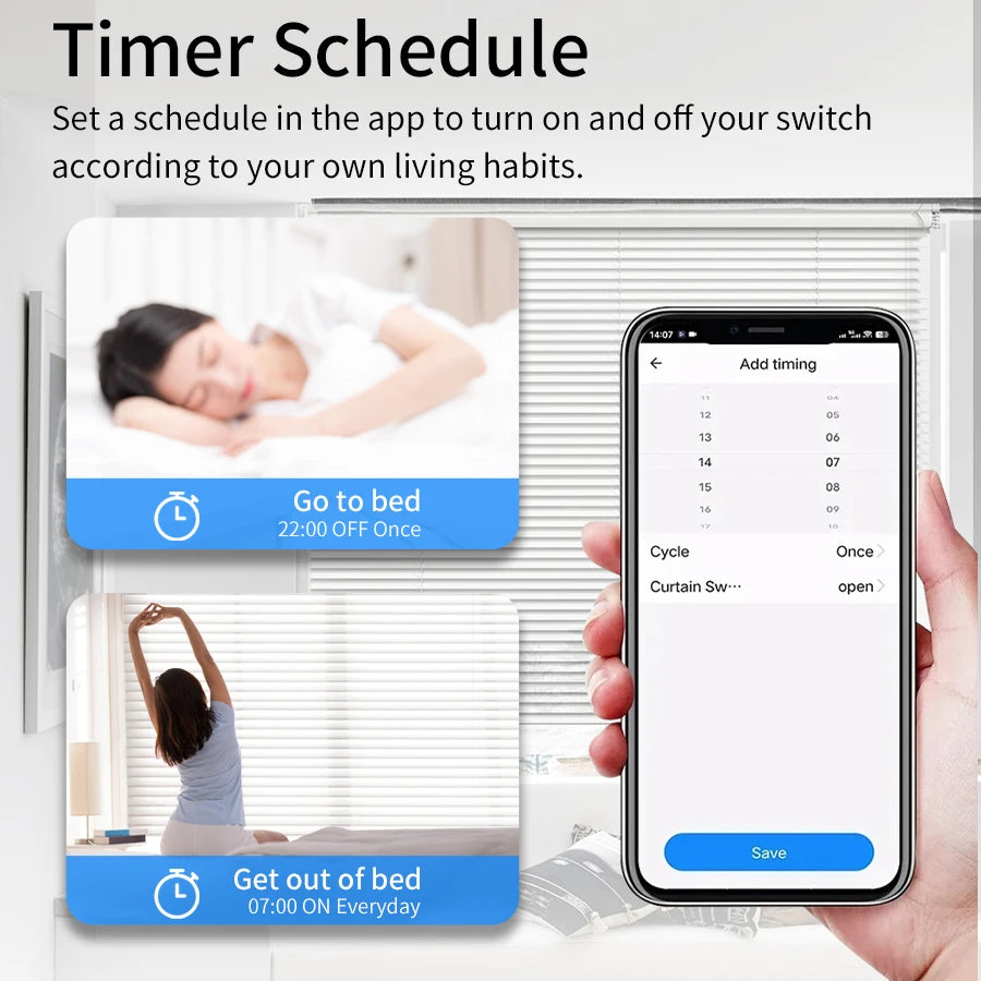 Tuya Smart Wifi Curtain Switch Module Automatic for Roller Blinds Shades Rolling Garage Door Projector Alexa Google AC 100-240V Vue
