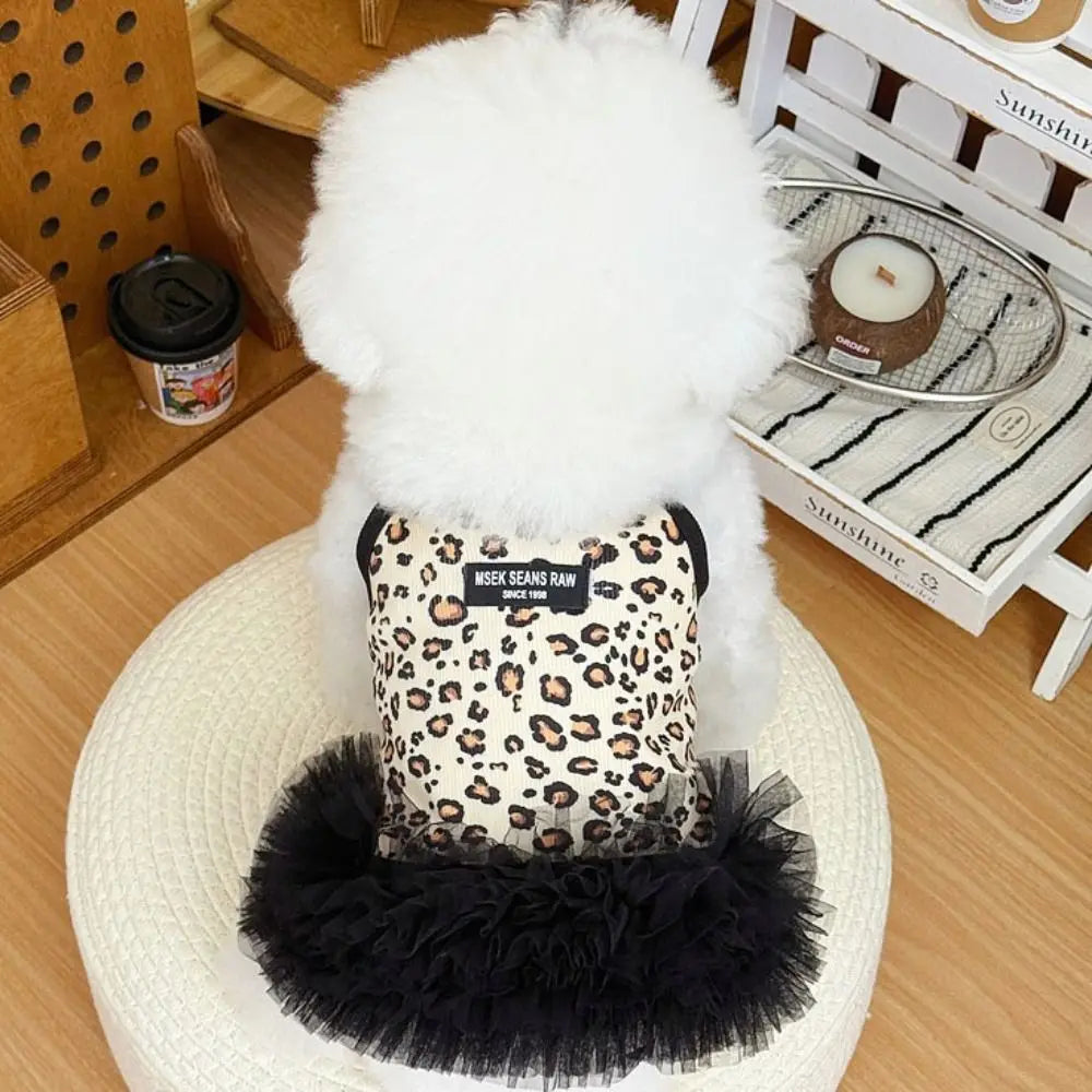 Breathable Puppy Cat Slip Dress Soft Summer Pet Princess Leopard Vue
