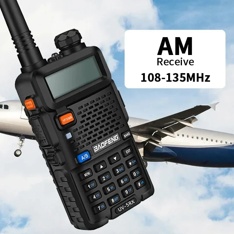 8W/5W UV5RX Walkie Talkie High Power Ham Radio Rechargeable Dual Band VHF UHF FM Transceiver Handheld Portable Radio UV-5R Vue