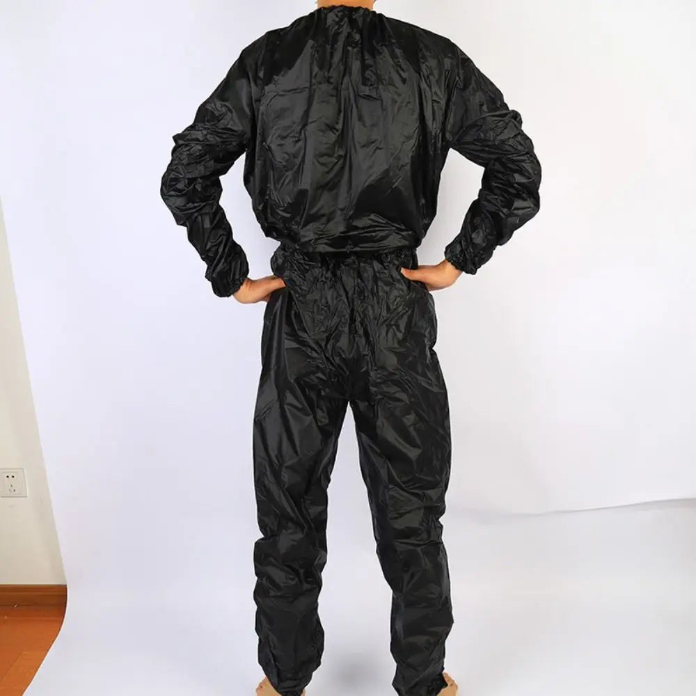 Sport Suit Men Women PVC Sauna Suit Elastic Waist Weight Loss Summer Men's Top Pants Set Casual Sweat Suit Fitness Clothing Vue