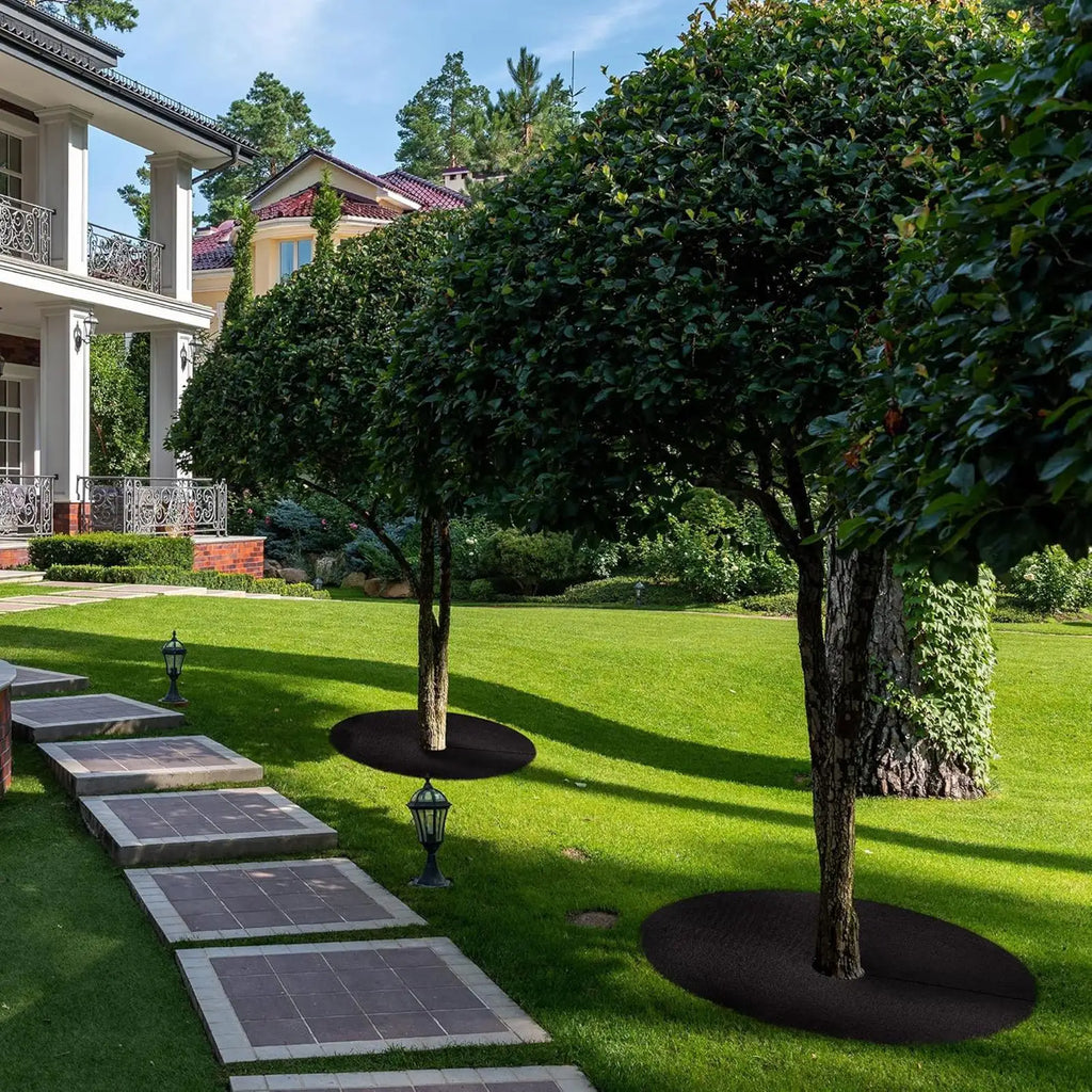 Tree Protector Mat Non-Woven Reusable Cover Tree Plant Protector Mat for Outdoor Plant Landscaping Gardening Ground Protection Vue
