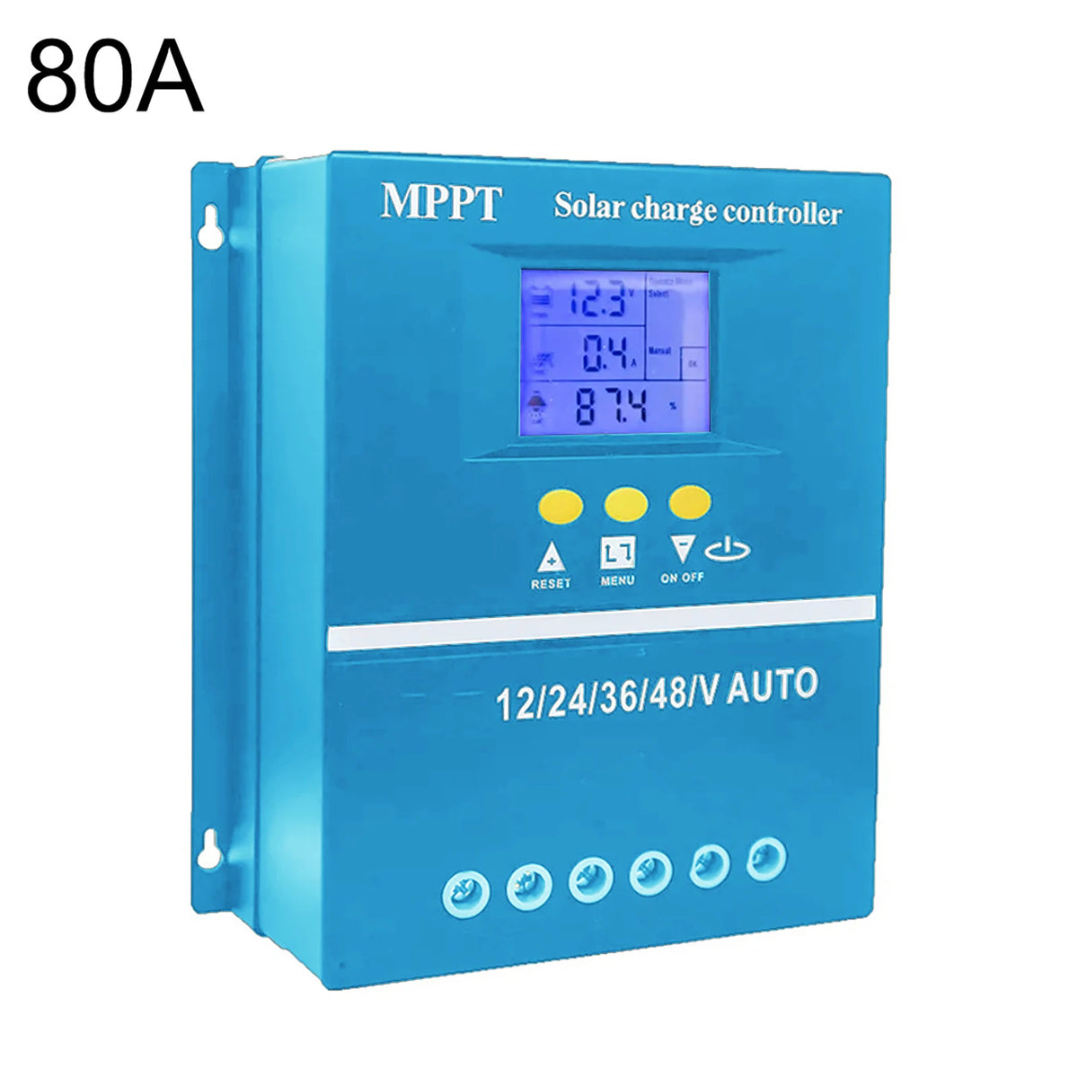 80A 100A MPPT 12V 24V 48V96V Auto Solar Charge Controller with LCD Display Solar PV Regulators for Lead-acid / Lithium Battery Vue 80A 12V24V36V48V 96V