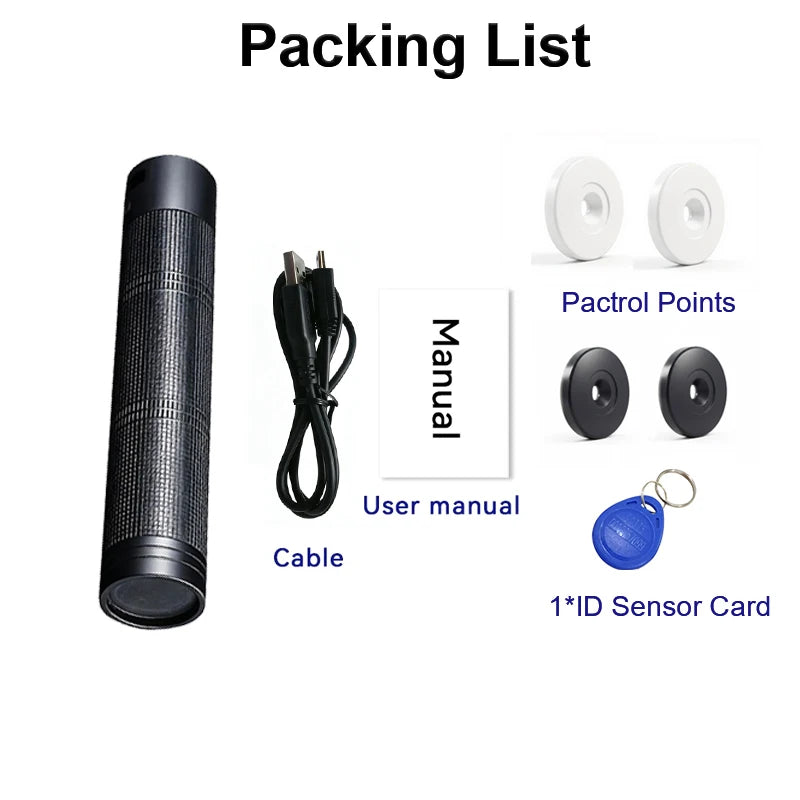 Guard Tour System Patrol Recorder IP65 Free Software Professional Guard Monitoring Attendance System with 4 Checkpoint Tags RFID Vue