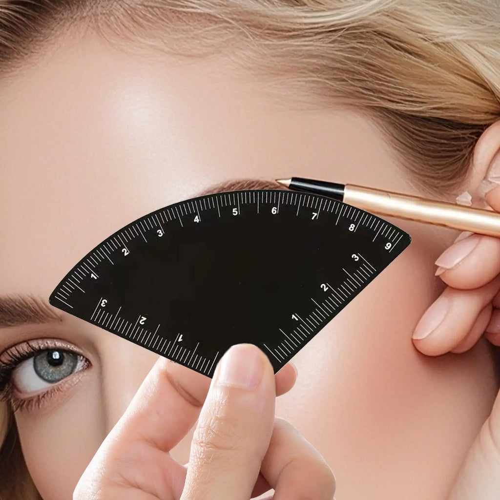 Women Stainless Steel Brow Mapping Tool, Fast Drawing Eyebrow Ruler & Stencil for Professional Makeup Supplies, Travel Home Use Vue