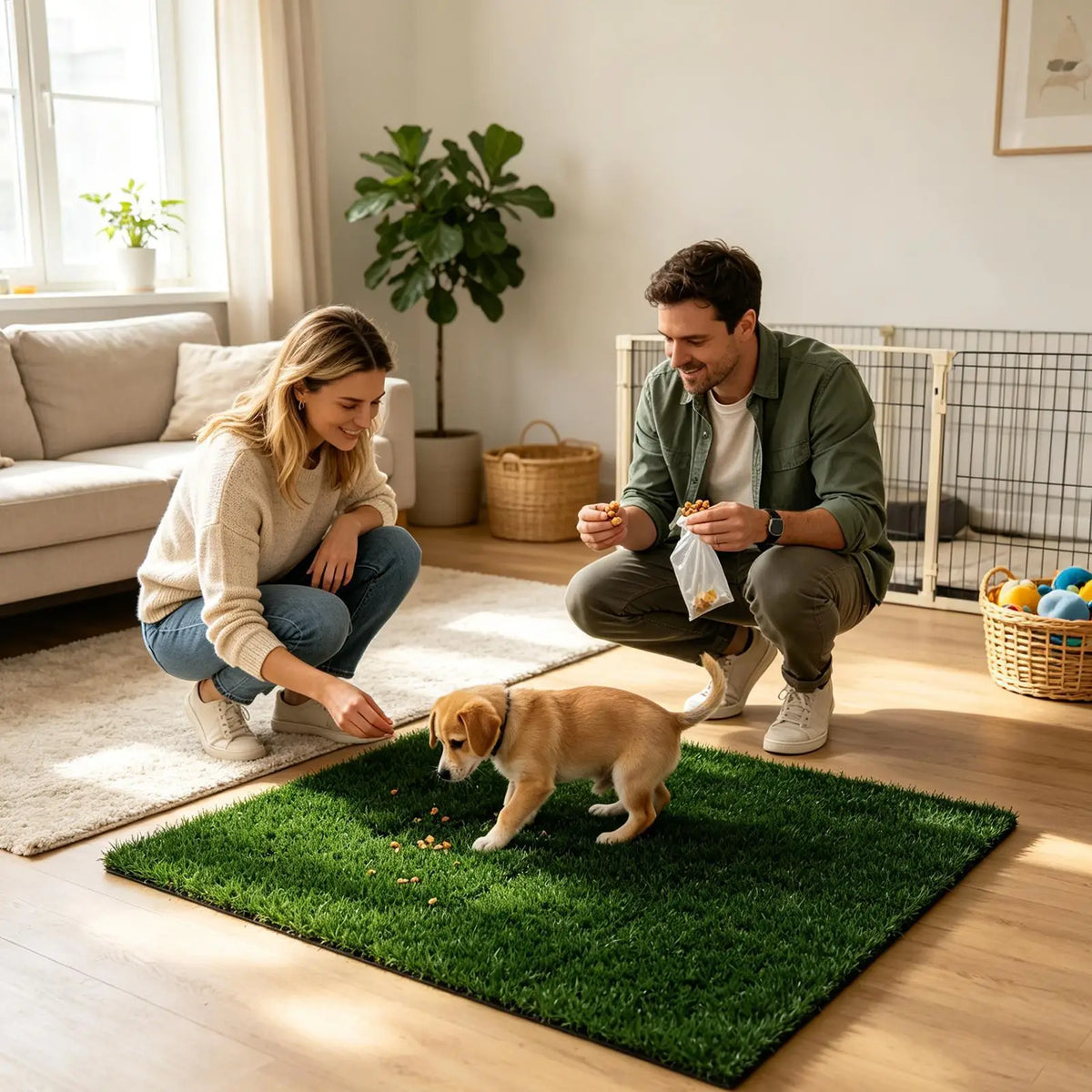 Washable Reusable Grass Pee Pads for Dogs Potty Training Turf Mat for Apartment Indoor Outdoor Home Balcony Backyard Porch Patio Vue