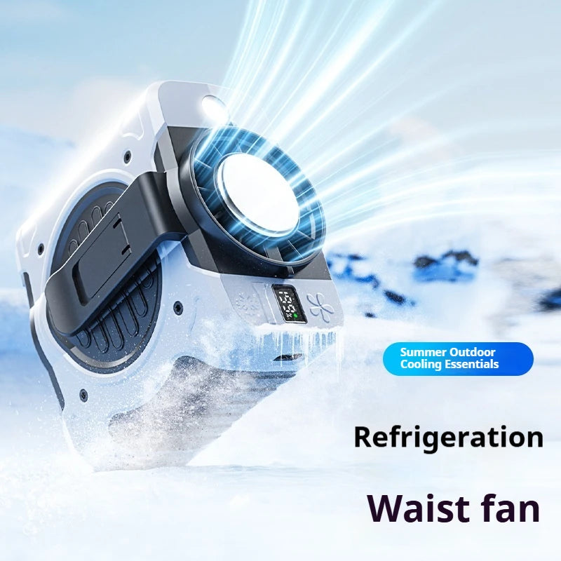 8000mAh Waist Clip Fan 199 Wind Speeds Refrigeration Hanging Neck Vue