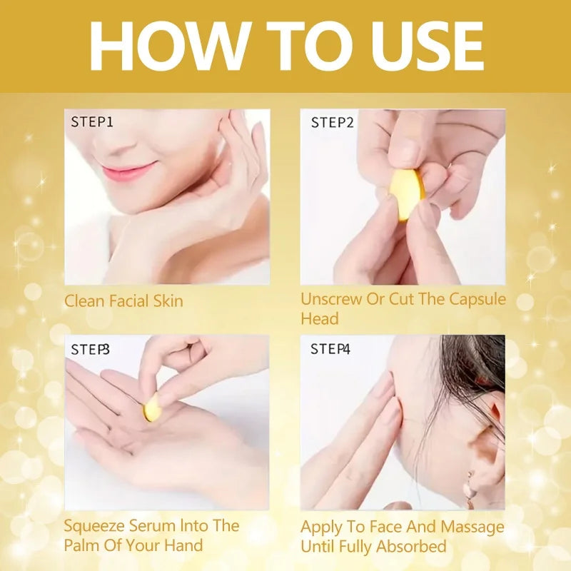 Retinol Collagen Moisturizing Skin Care Essence, Containing Collagen and Other Skin Care Ingredients, Nourishes, Moisturizes, and Brightens the Complexion, Making the Skin Delicate, Smooth, and Elastic Individually Packaged, Vue