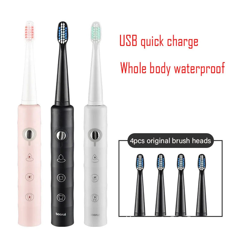 Hugebreen Sonic Electric Toothbrush Set | 5 Modes, 4 Heads Sonic Electric Toothbrush Vue