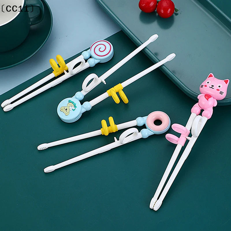Home Party Cartoon Animal Head Chopsticks Plastic Environmentally Friendly Children Eating Training Baby Learn Chopsticks〔CC11〕 Vue